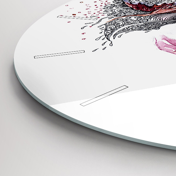 Kerek fali üvegóra Édes nő tortával