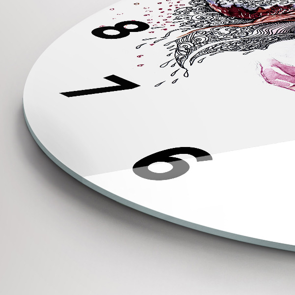 Kerek fali üvegóra Édes nő tortával