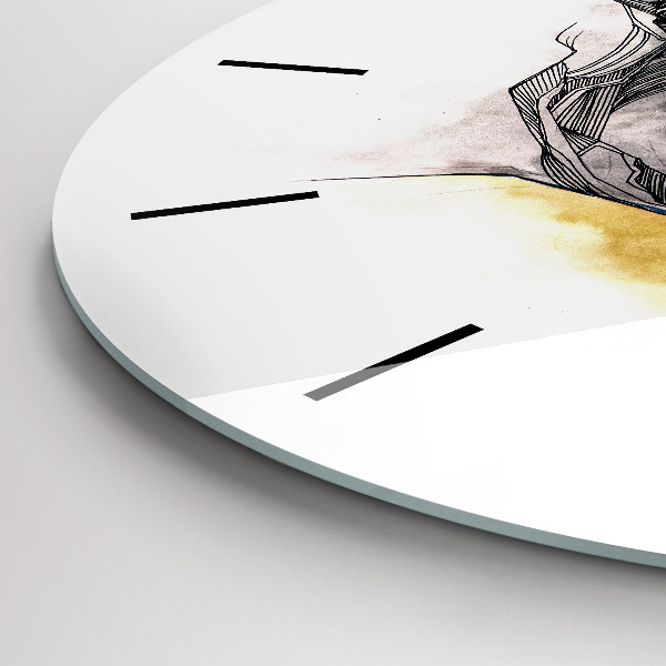 Kerek fali üvegóra Szerelmes csók rajz