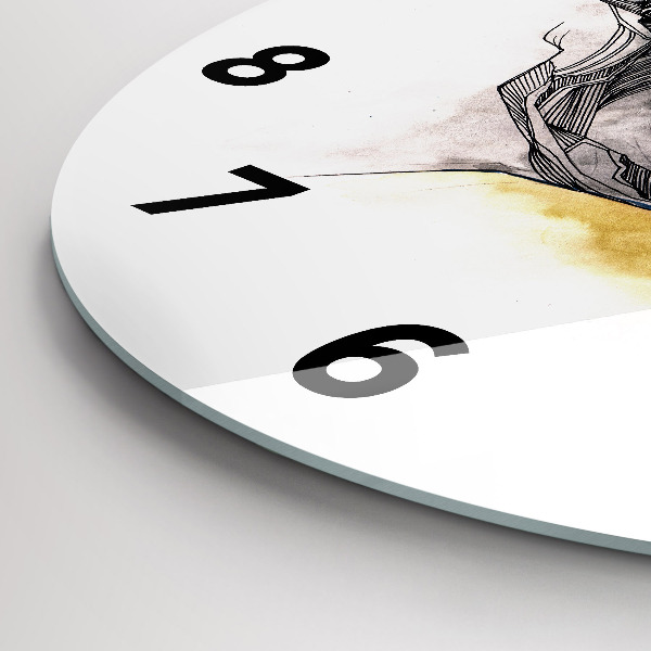 Kerek fali üvegóra Szerelmes csók rajz