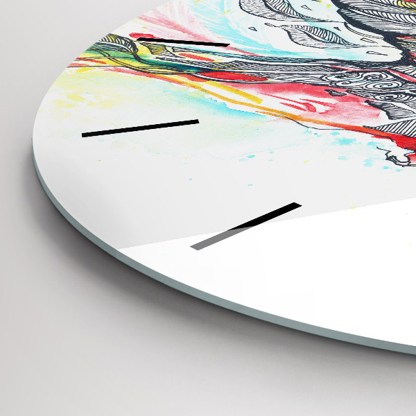 Kerek fali üvegóra Színes papagáj repülés közben