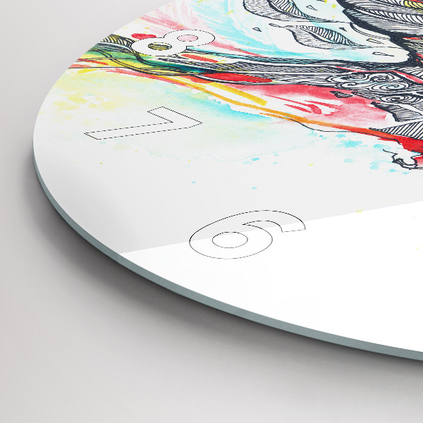 Kerek fali üvegóra Színes papagáj repülés közben