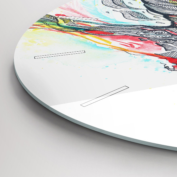 Kerek fali üvegóra Színes papagáj repülés közben