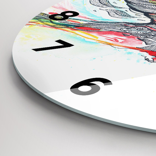 Kerek fali üvegóra Színes papagáj repülés közben