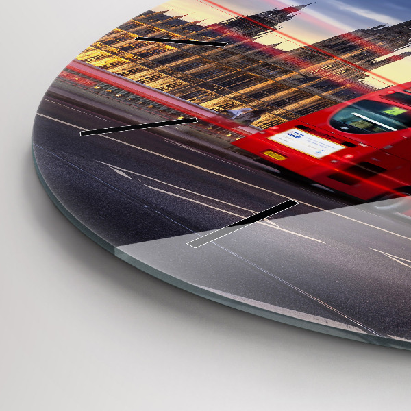 Kerek fali üvegóra Vörös londoni busz