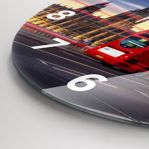 Kerek fali üvegóra Vörös londoni busz