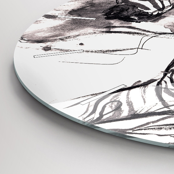 Kerek fali üvegóra Nő és zebrák