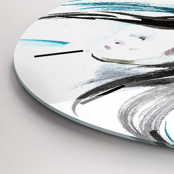 Kerek fali üvegóra Absztrakt ló és a nő