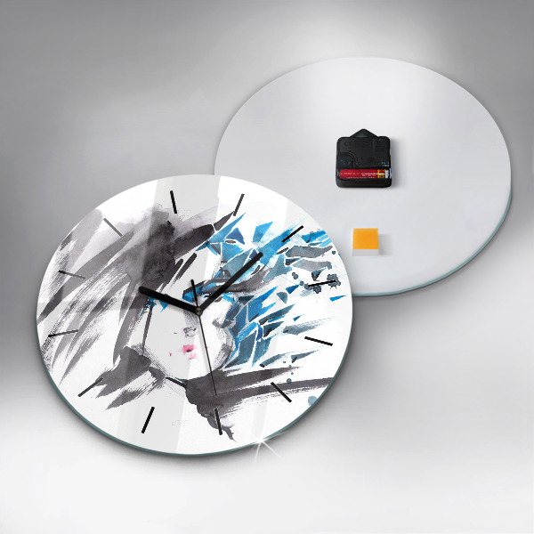 Kerek fali üvegóra Absztrakt női arc