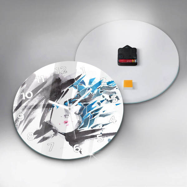 Kerek fali üvegóra Absztrakt női arc