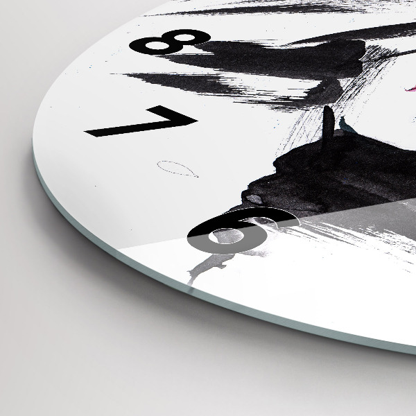 Kerek fali üvegóra Absztrakt női arc