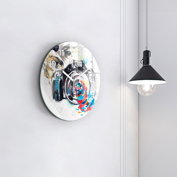 Kerek fali üvegóra Fotós nő