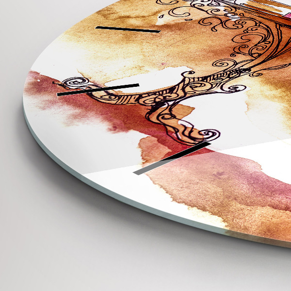 Kerek fali üvegóra Nő teát iszik