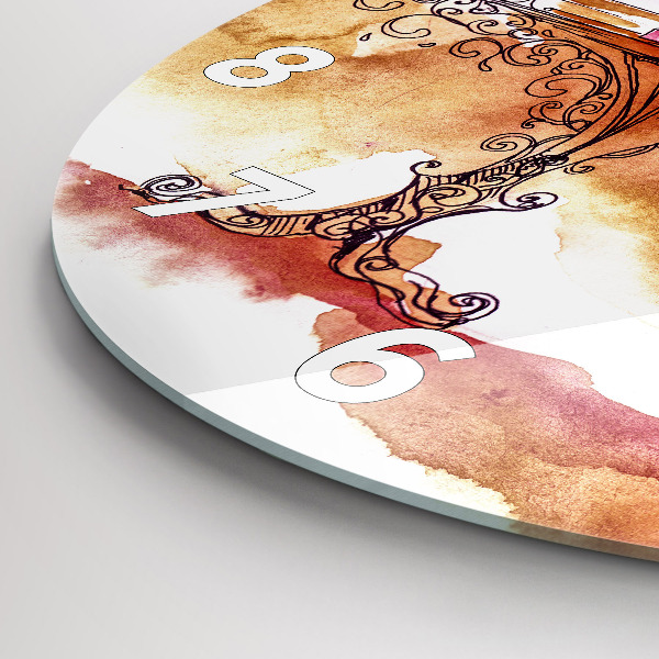 Kerek fali üvegóra Nő teát iszik