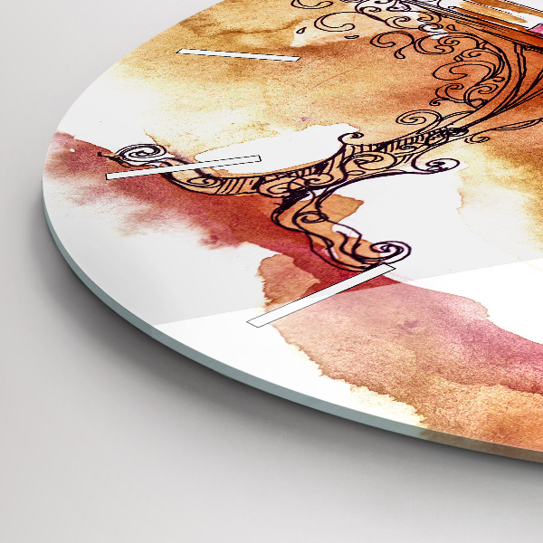 Kerek fali üvegóra Nő teát iszik