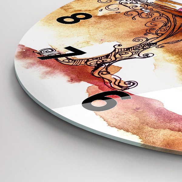 Kerek fali üvegóra Nő teát iszik