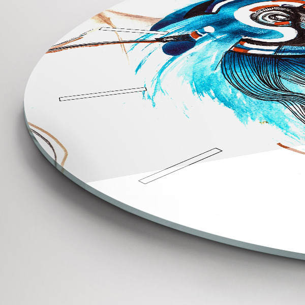 Kerek fali üvegóra Egy kézibeszélő illusztrációja