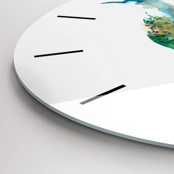 Kerek fali üvegóra A madár és a tavasz absztrakciója