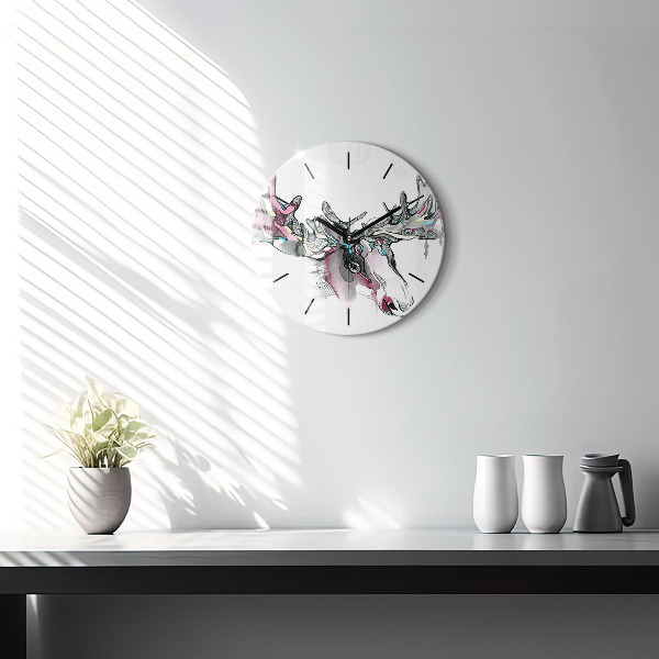 Kerek fali üvegóra Moose elvont