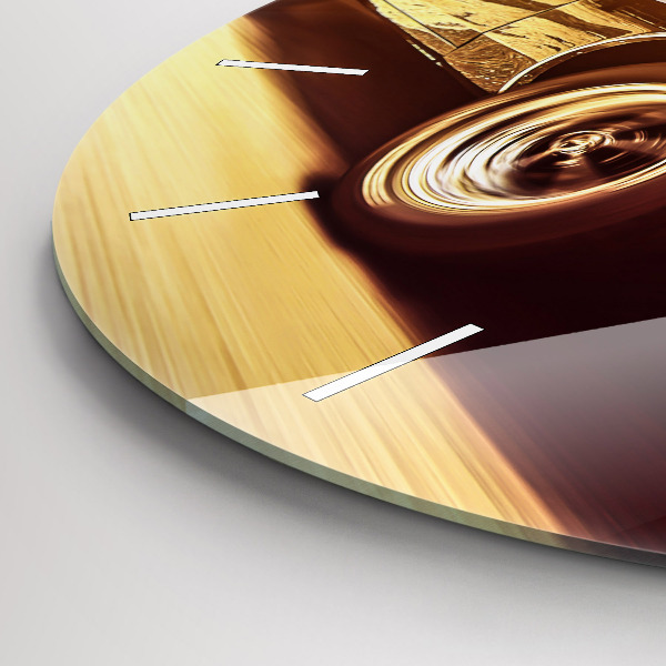 Kerek fali üvegóra Klasszikus régi autó