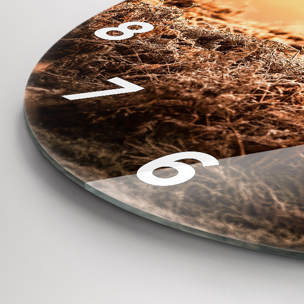 Kerek fali üvegóra Szarvas napkeltekor