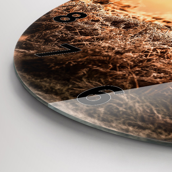 Kerek fali üvegóra Szarvas napkeltekor