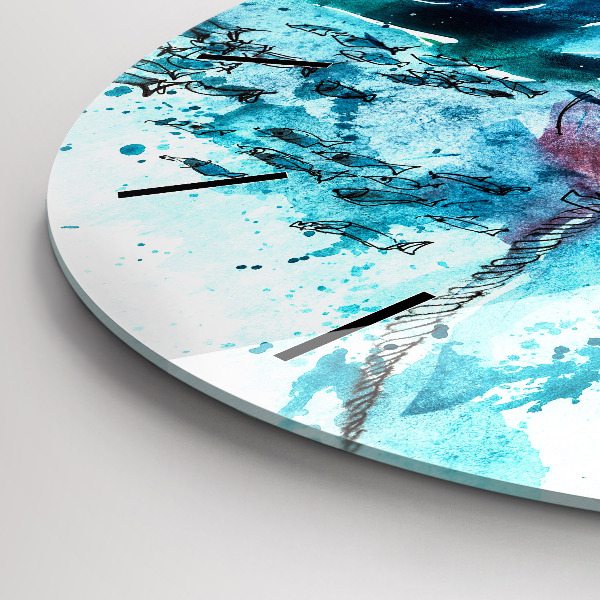 Kerek fali üvegóra Festett sirály