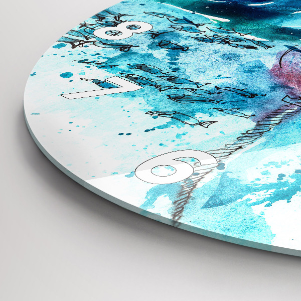 Kerek fali üvegóra Festett sirály