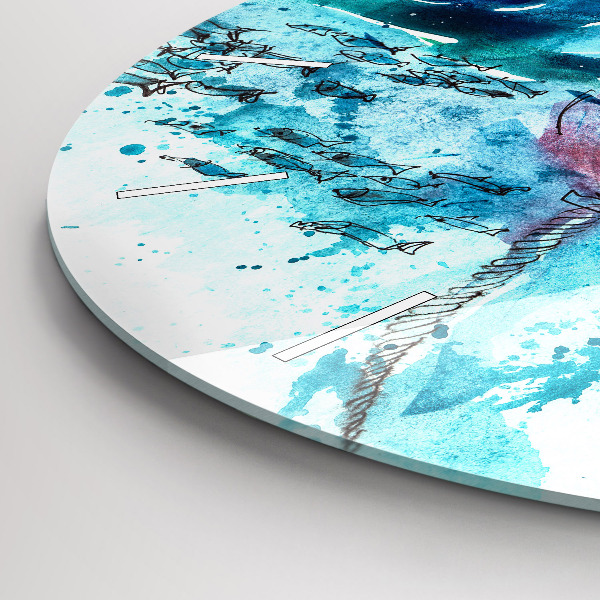 Kerek fali üvegóra Festett sirály