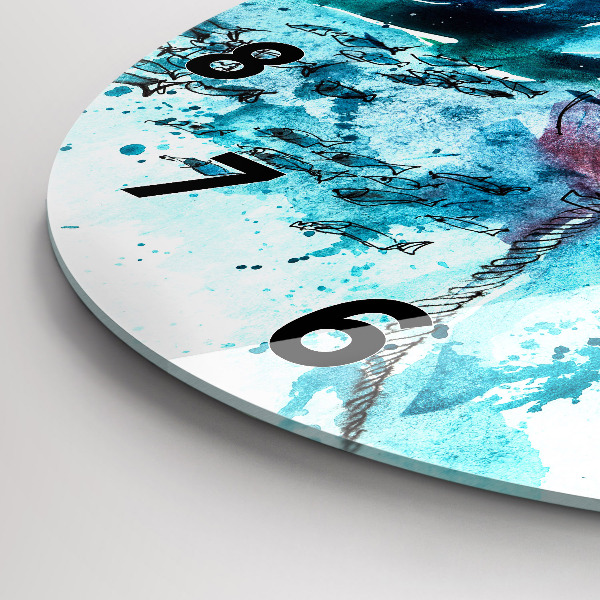 Kerek fali üvegóra Festett sirály