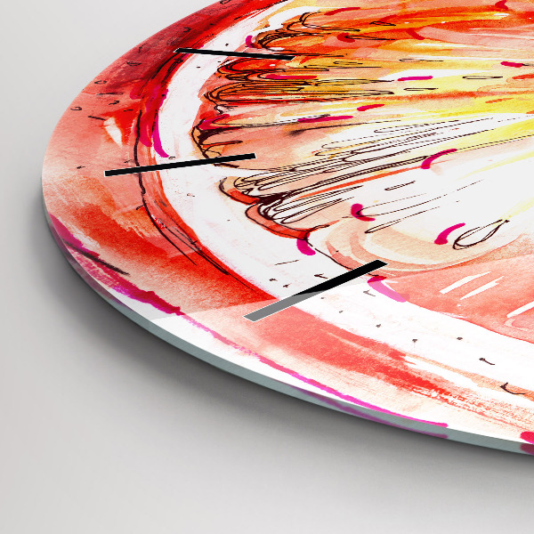 Kerek fali üvegóra Narancssárgára festve