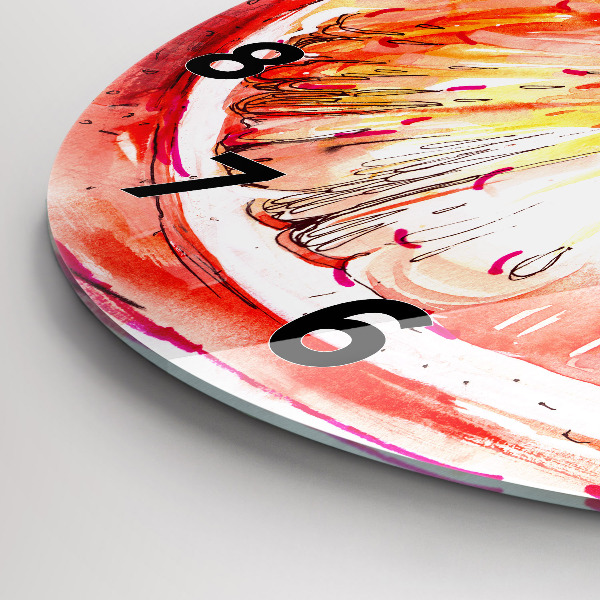 Kerek fali üvegóra Narancssárgára festve