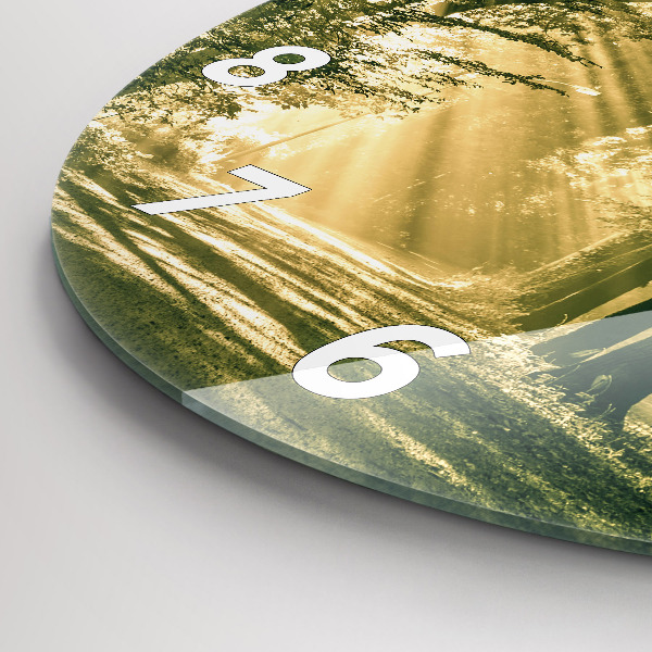 Kerek fali üvegóra Napsugarak erdő