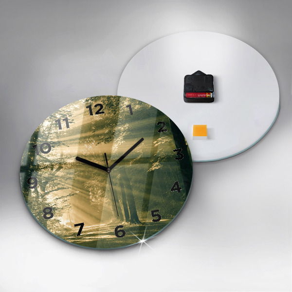 Kerek fali üvegóra Napsugarak erdő