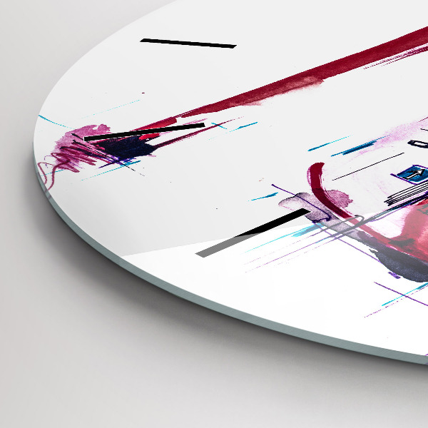 Kerek fali üvegóra Piros sarkú