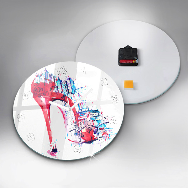 Kerek fali üvegóra Piros sarkú