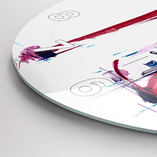 Kerek fali üvegóra Piros sarkú