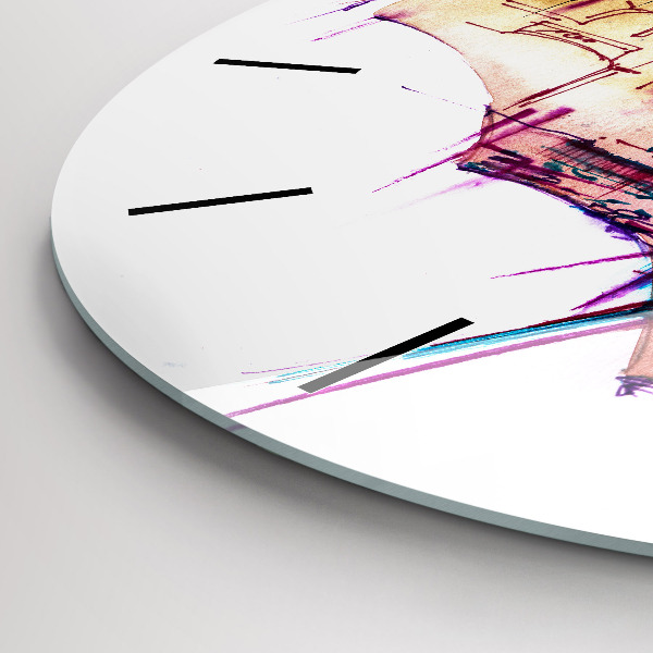 Kerek fali üvegóra Esernyő és város