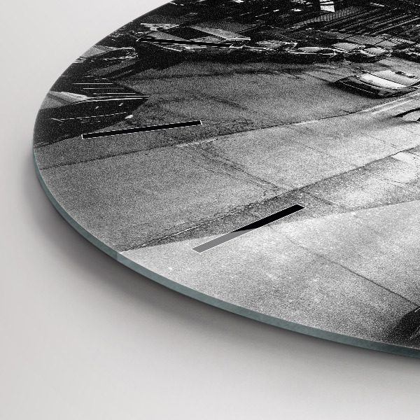 Kerek fali üvegóra Chicago City Streets