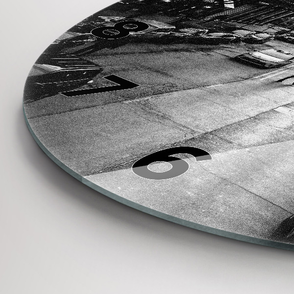 Kerek fali üvegóra Chicago City Streets