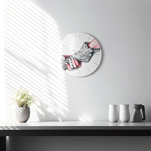 Kerek fali üvegóra Kézen fogva