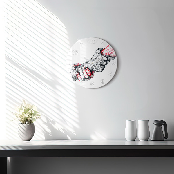 Kerek fali üvegóra Kézen fogva