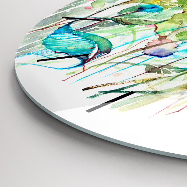 Kerek fali üvegóra Virágok a réten