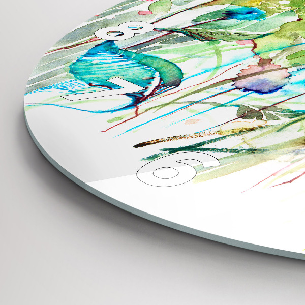 Kerek fali üvegóra Virágok a réten