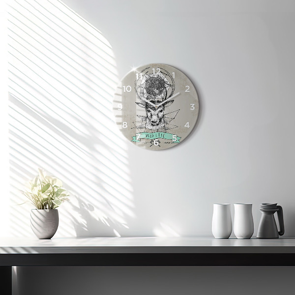 Kerek fali üvegóra Szarvasfej