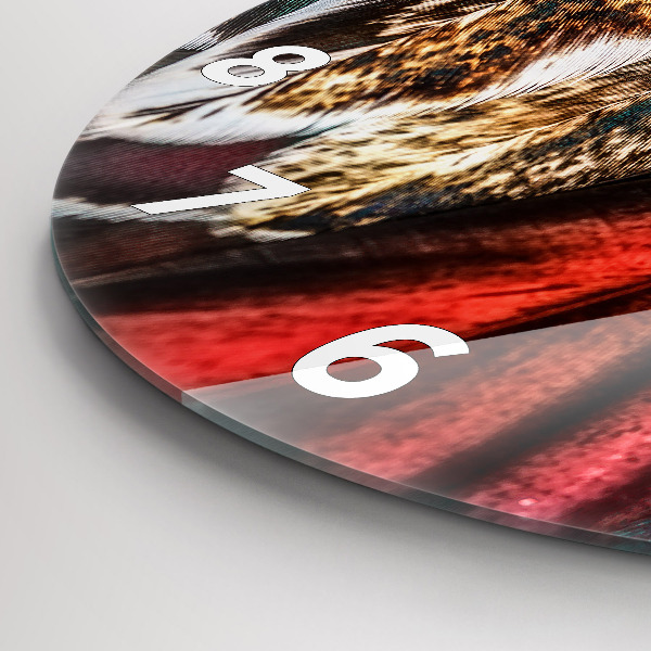 Kerek fali üvegóra Világosbarna madártollak