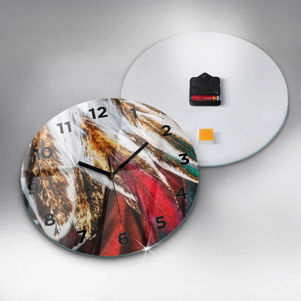 Kerek fali üvegóra Világosbarna madártollak