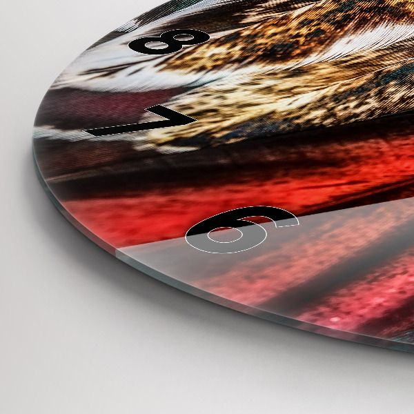 Kerek fali üvegóra Világosbarna madártollak