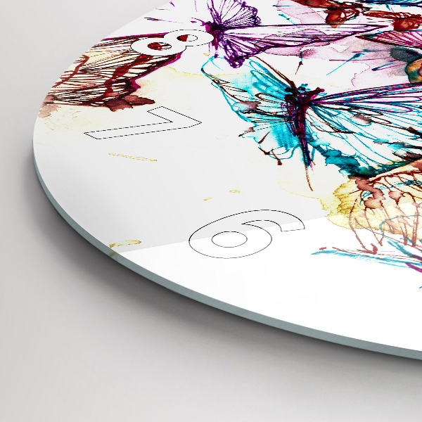 Kerek fali üvegóra Színes pillangó szem