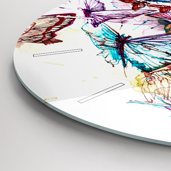 Kerek fali üvegóra Színes pillangó szem